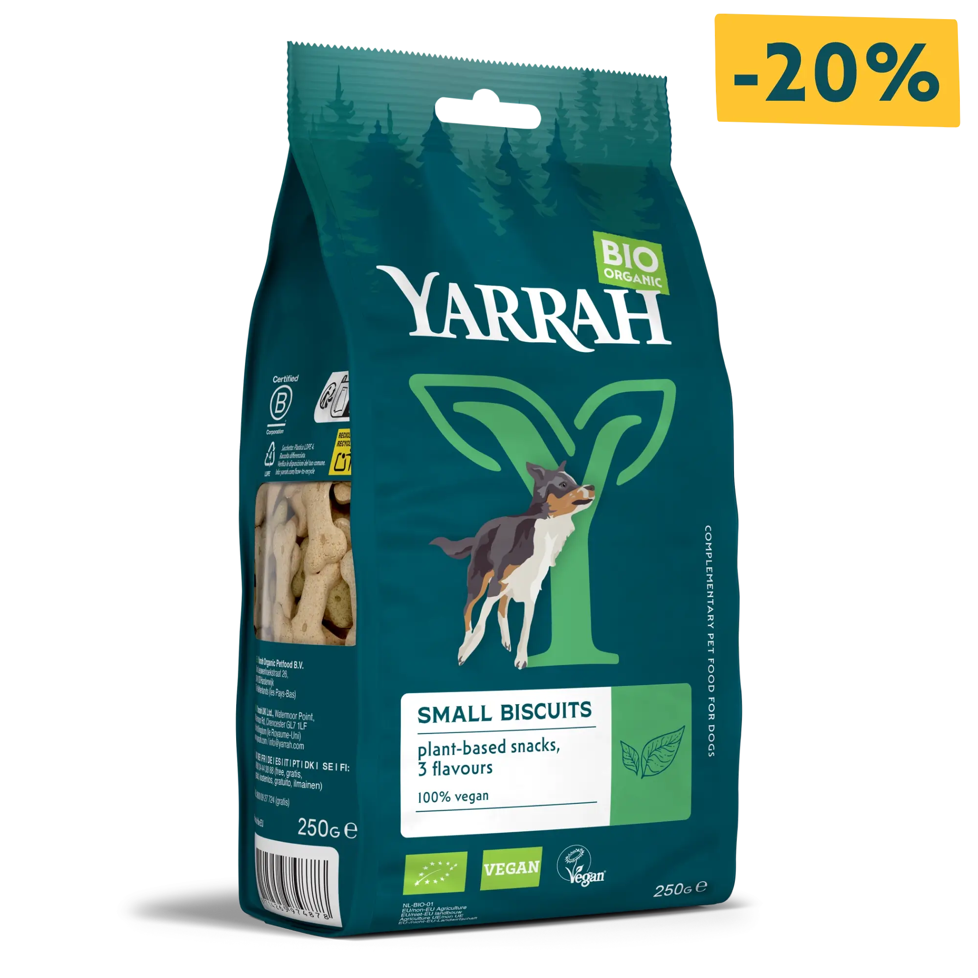 Biologische vegan hondenkoekjes voor kleinere honden