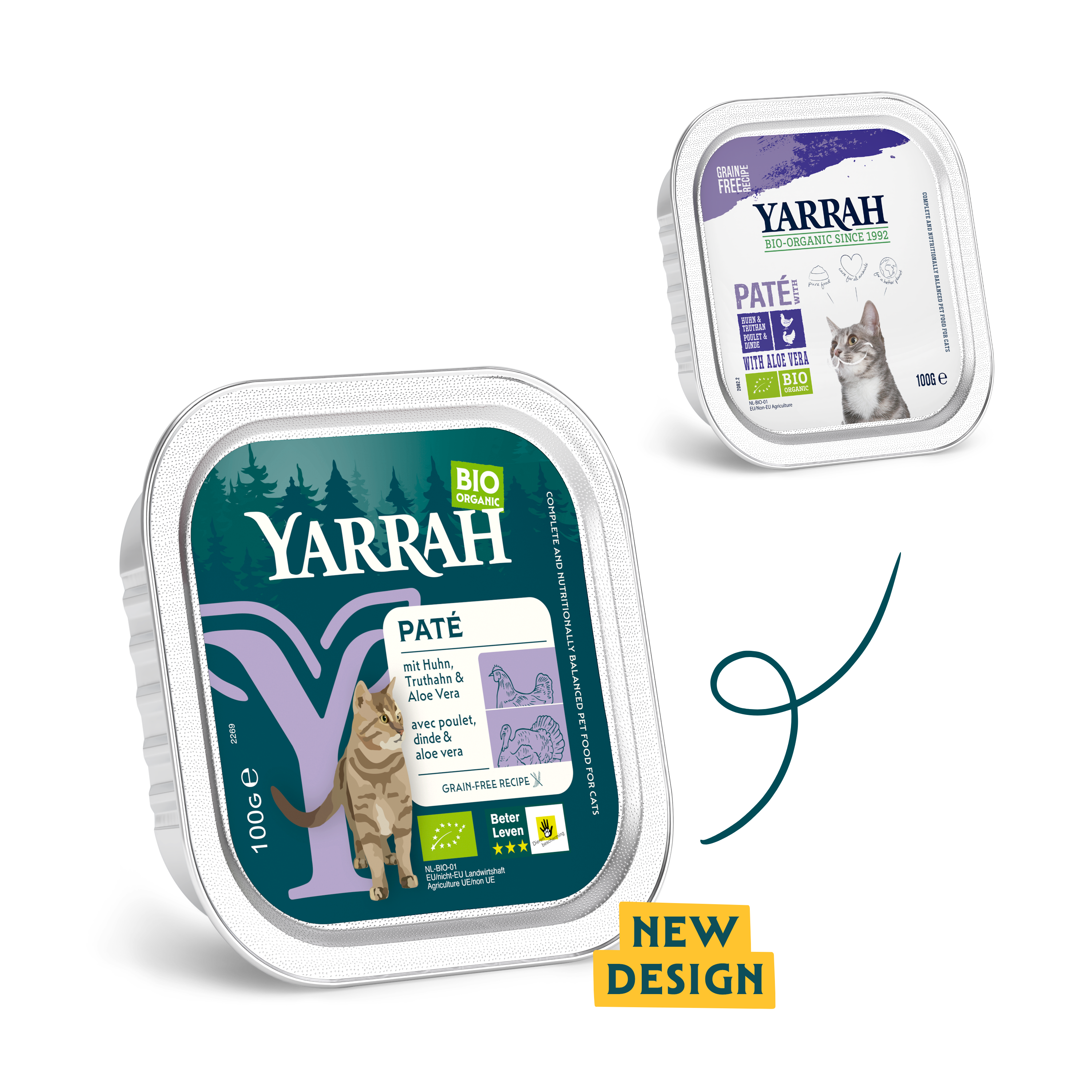 Yarrah cat food bowl of pate with turkey new design
