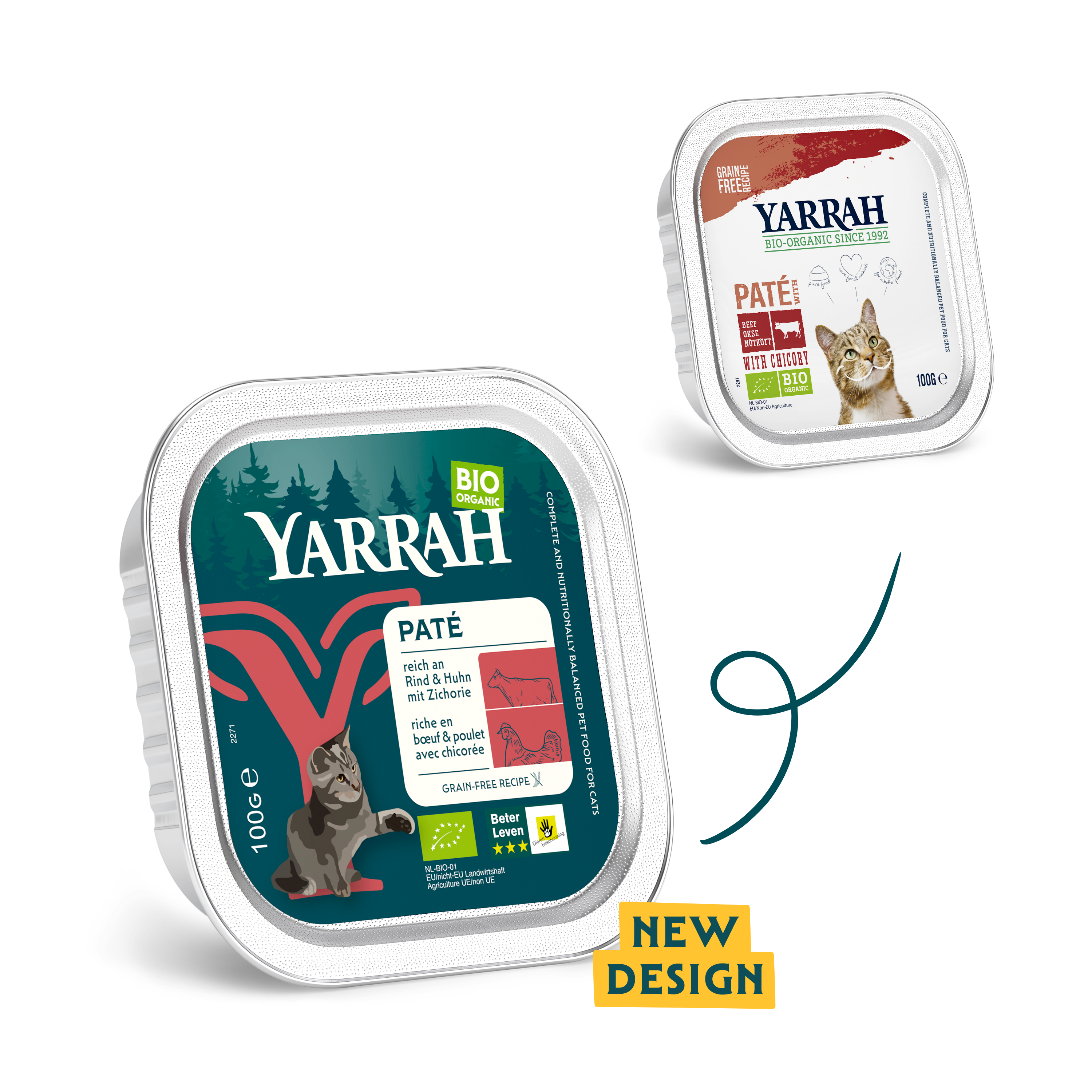 Yarrah cat food bowl of pate with beef new design