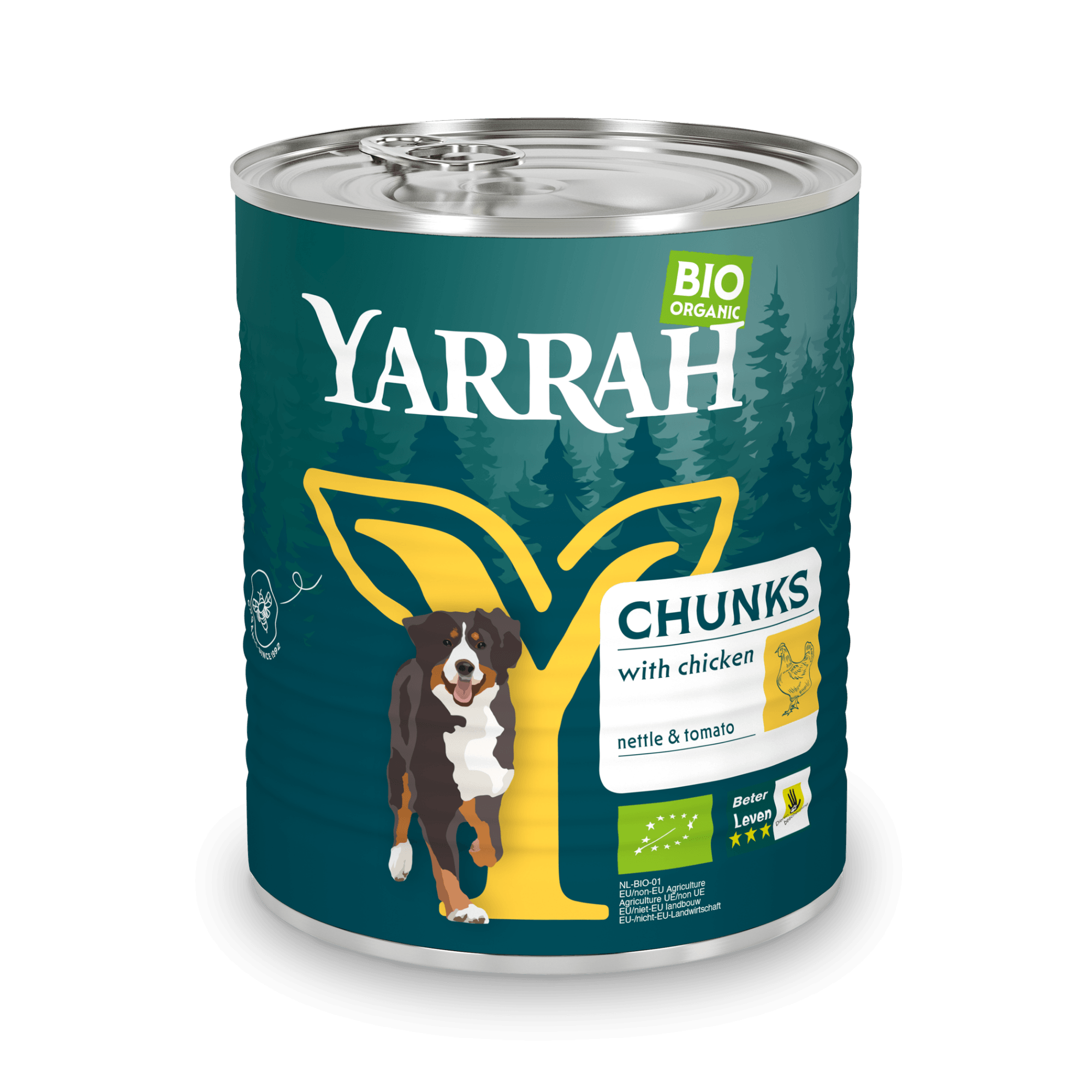 Biologisch hondenvoer chunks met kip