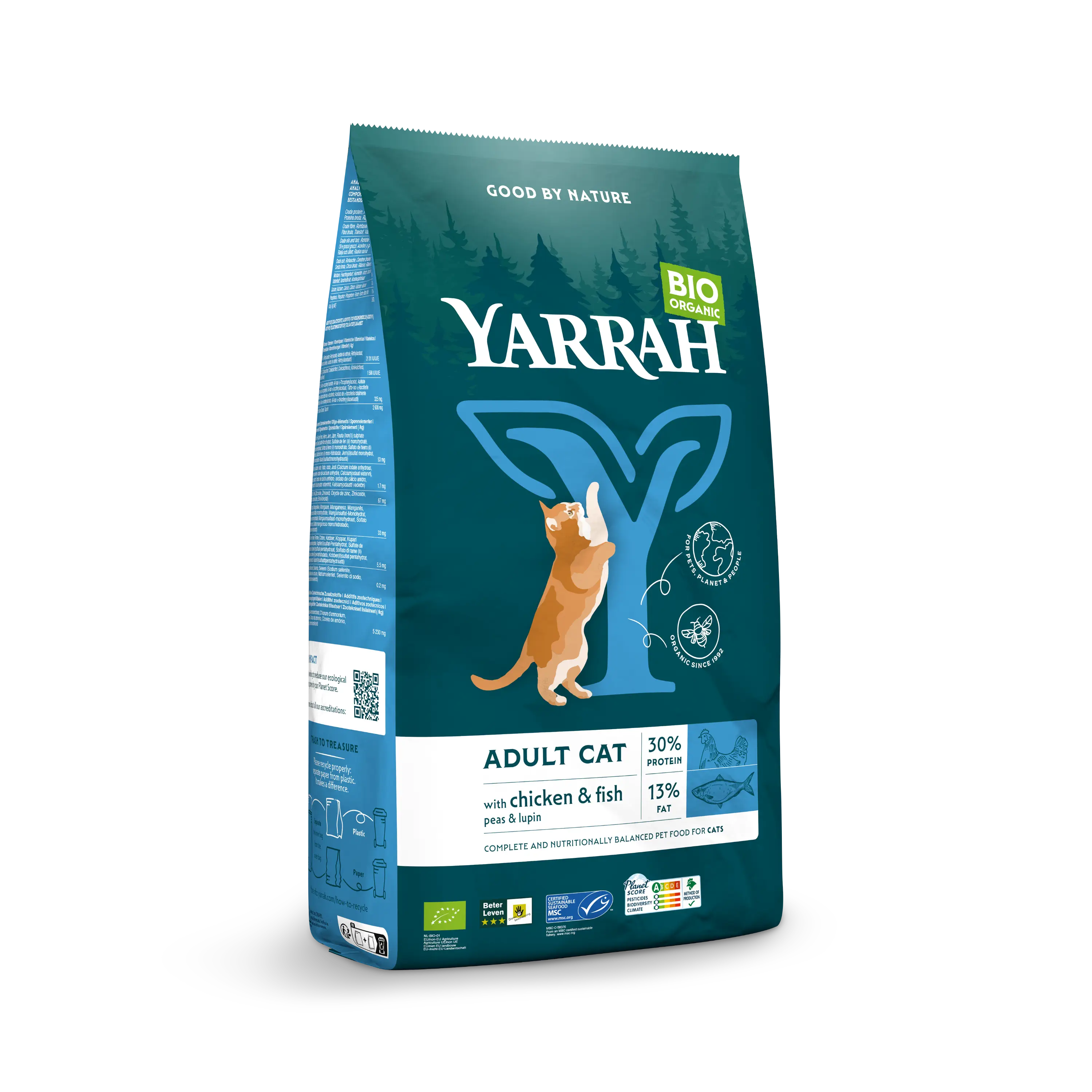 Biologisch Adult kattenvoer met vis Yarrah organic cat food fish