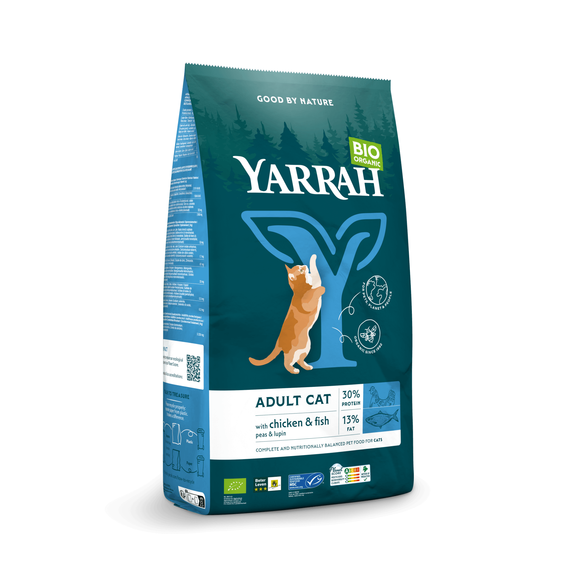 Organic Adult dry cat food with fish
