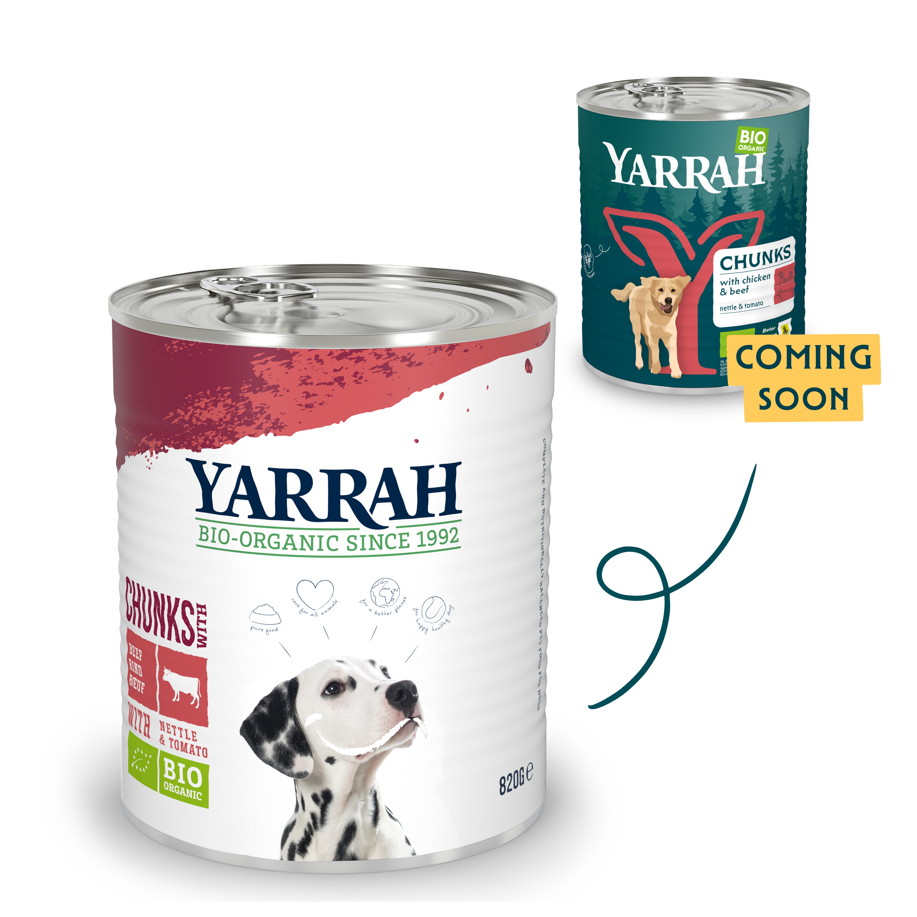 Organic dog food chunks with beef Organic dog food chunks with beef