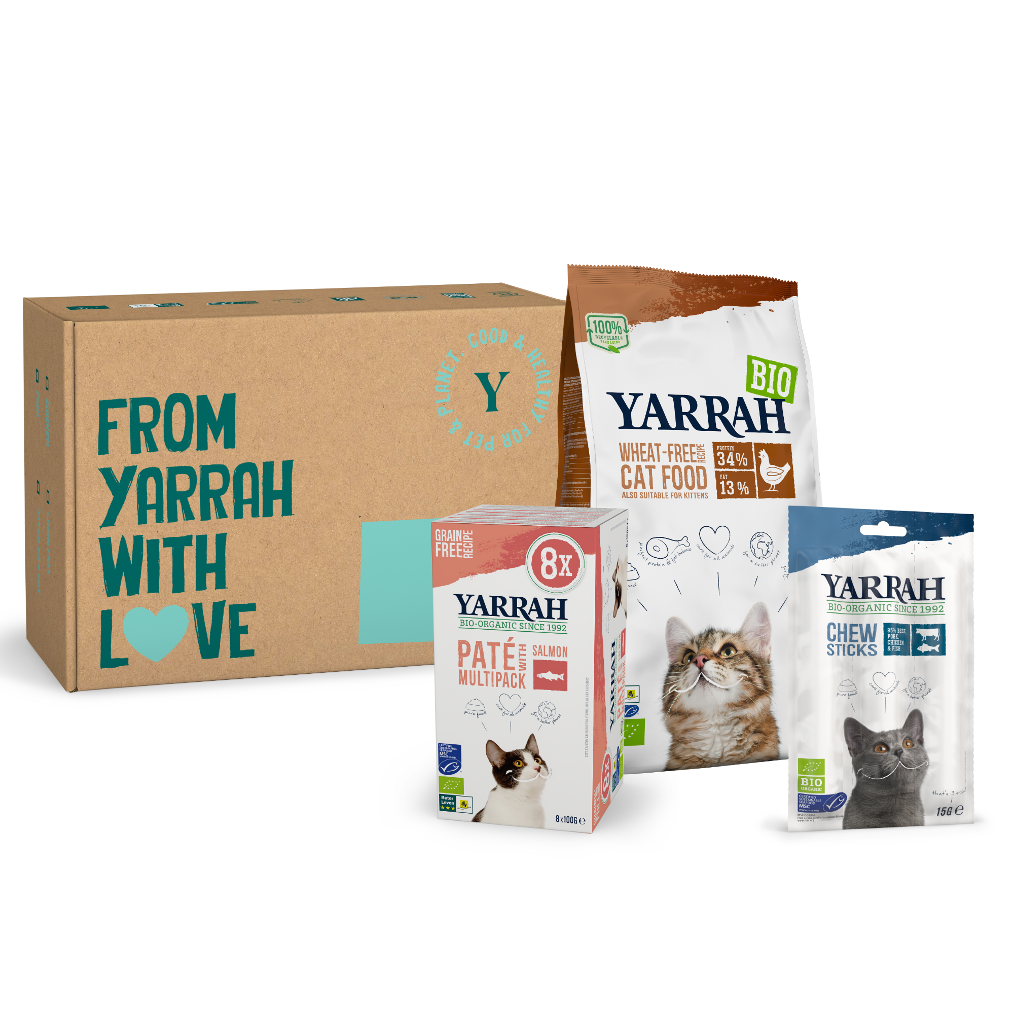 Proefpakket tarwe vrij kittenvoer Yarrah