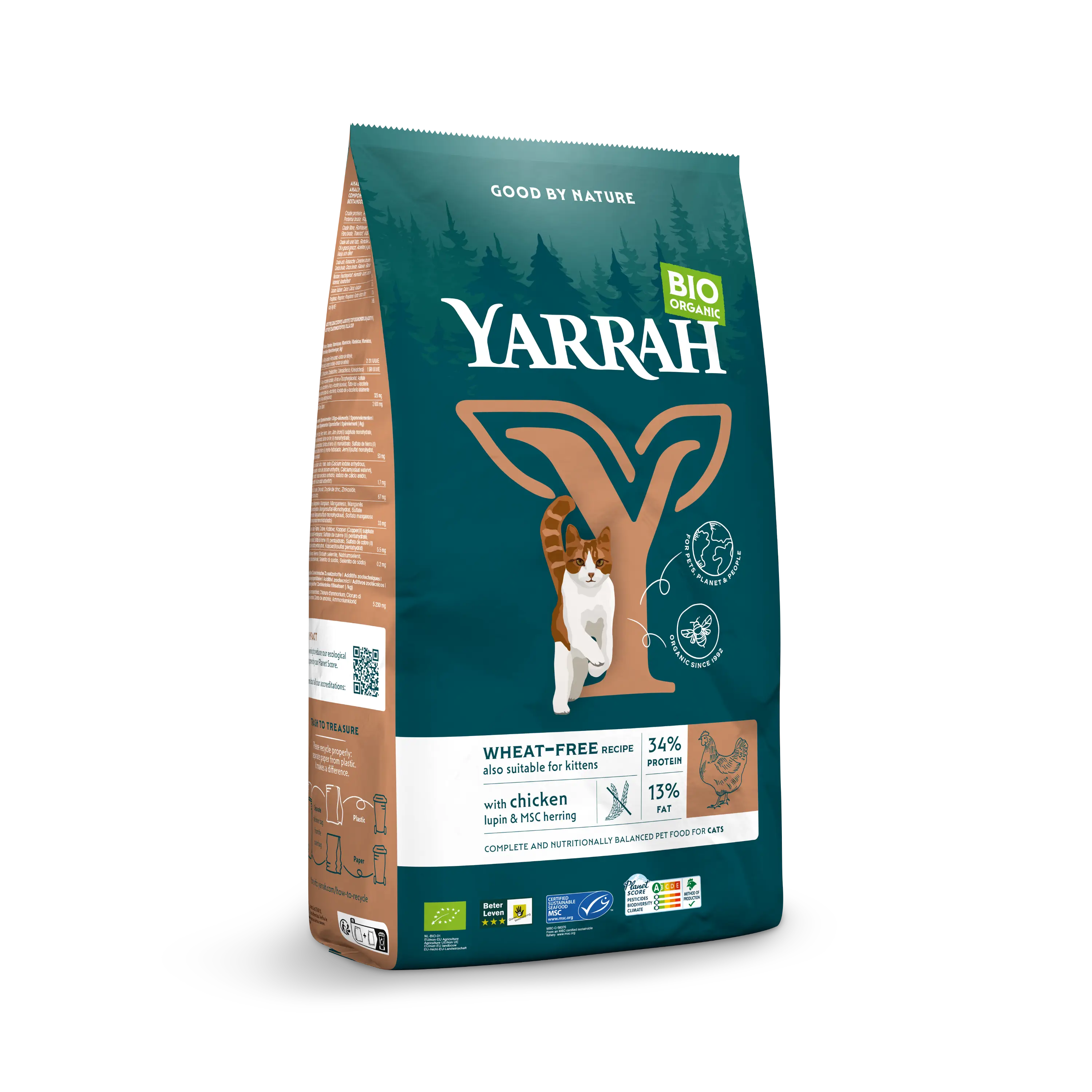 Organic Wheat-Free dry cat food Yarrah organic cat food wheat free