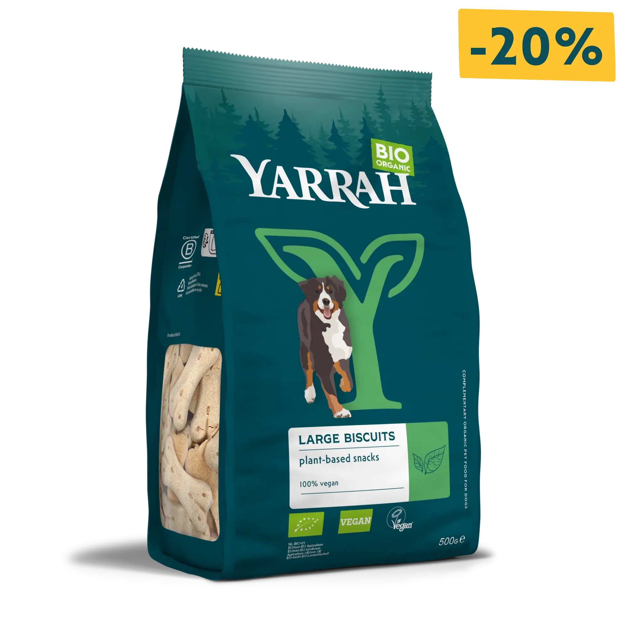 Biologische vegan hondenkoekjes voor grotere honden