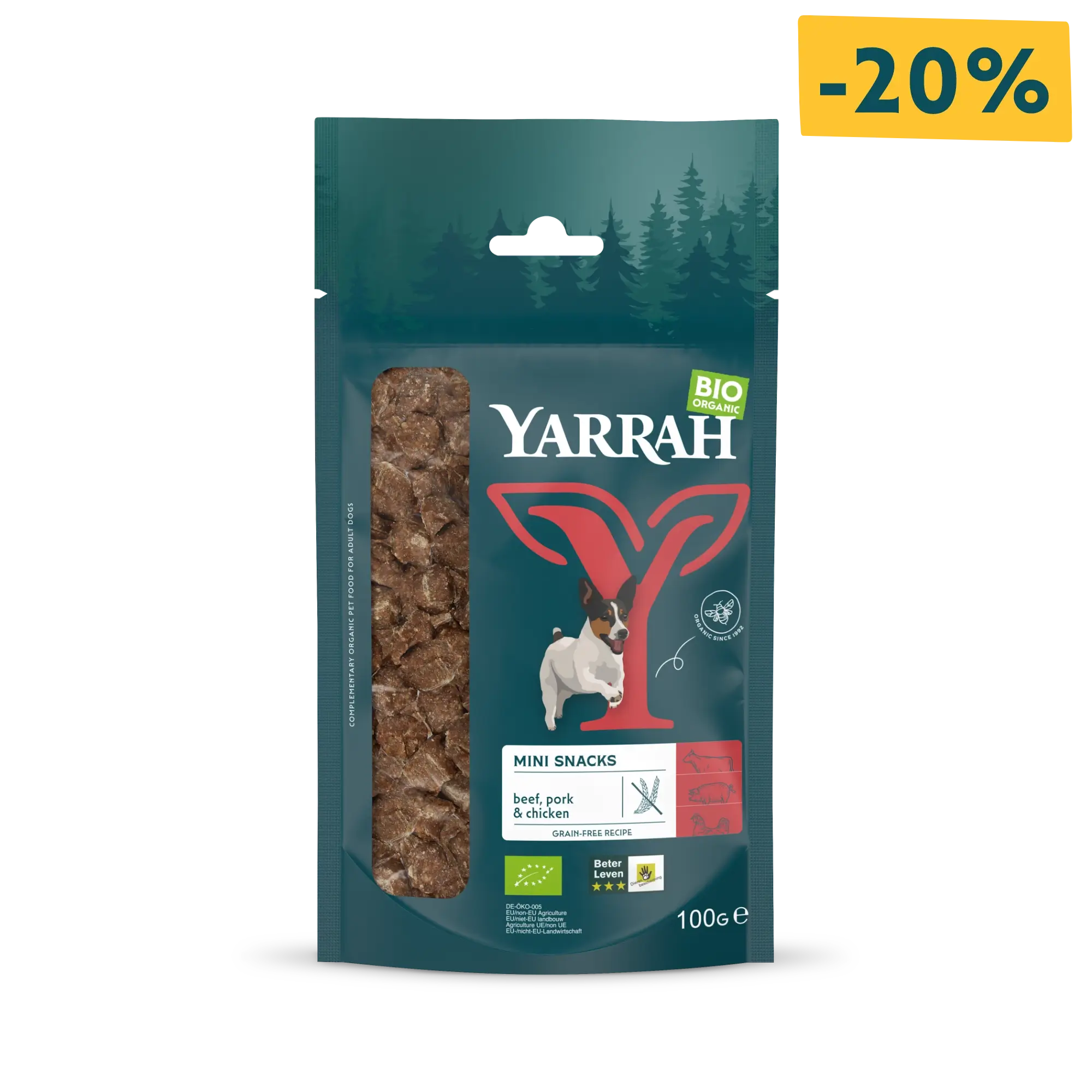 Biologische mini snack voor honden