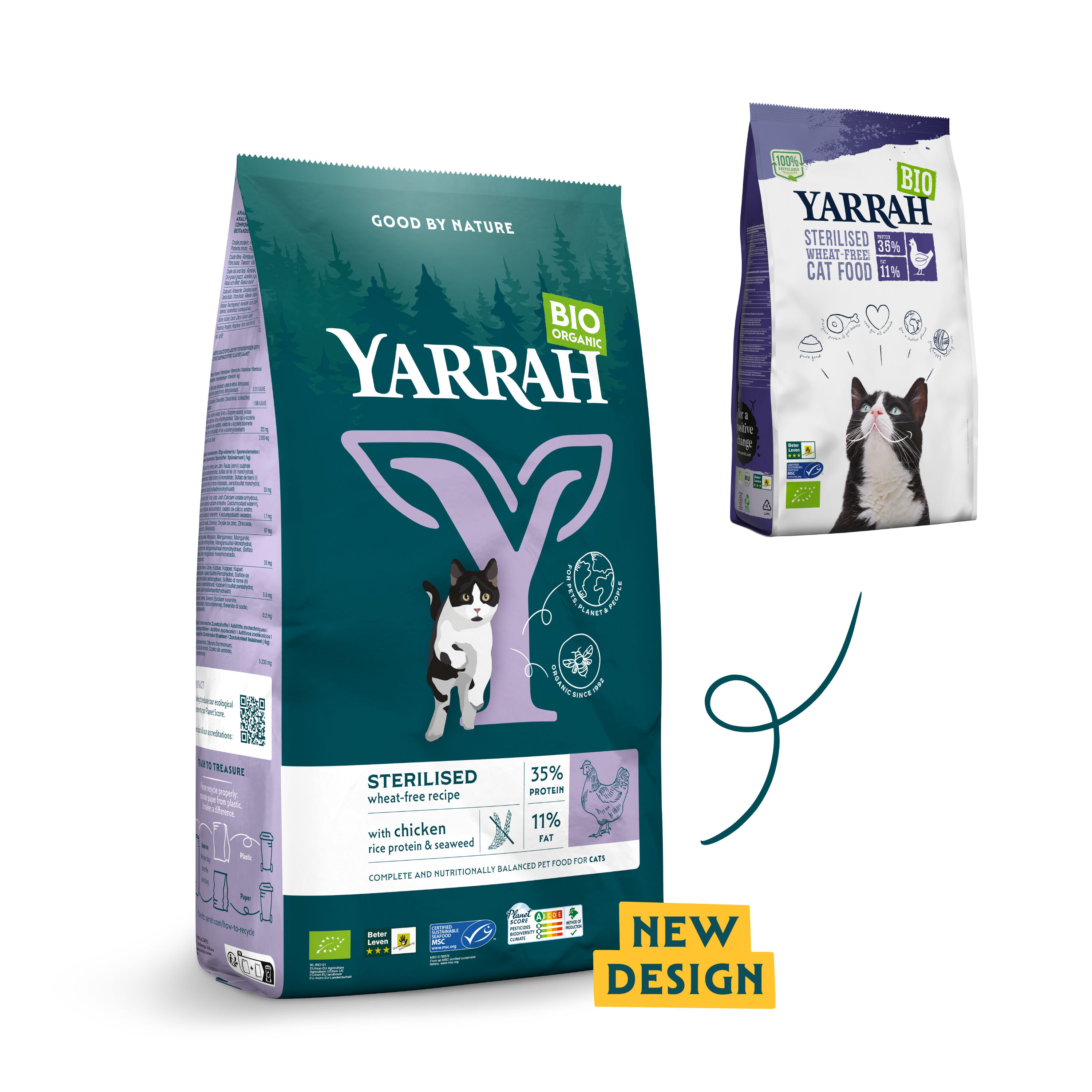 Yarrah cat food for sterilised cats wheat free new design
