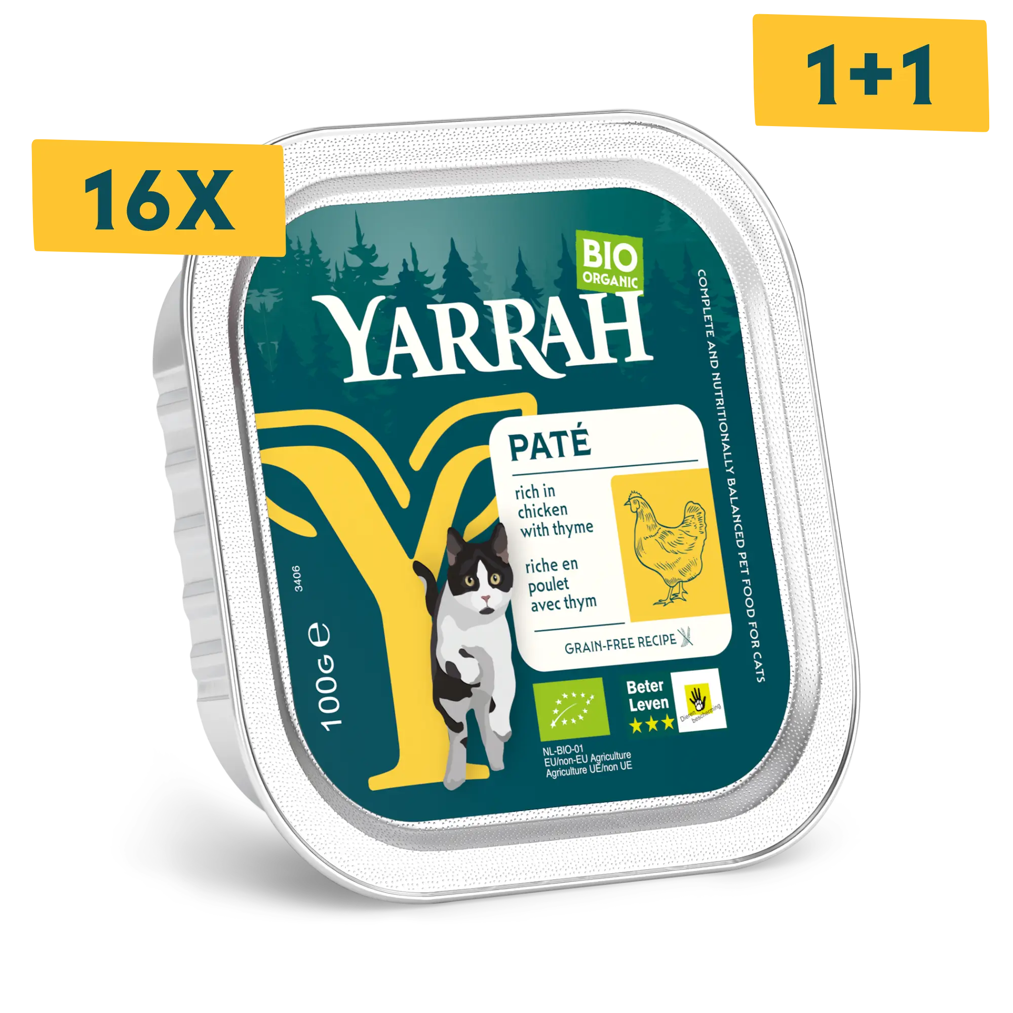 Bio-Katzenfutter Pastete mit Huhn