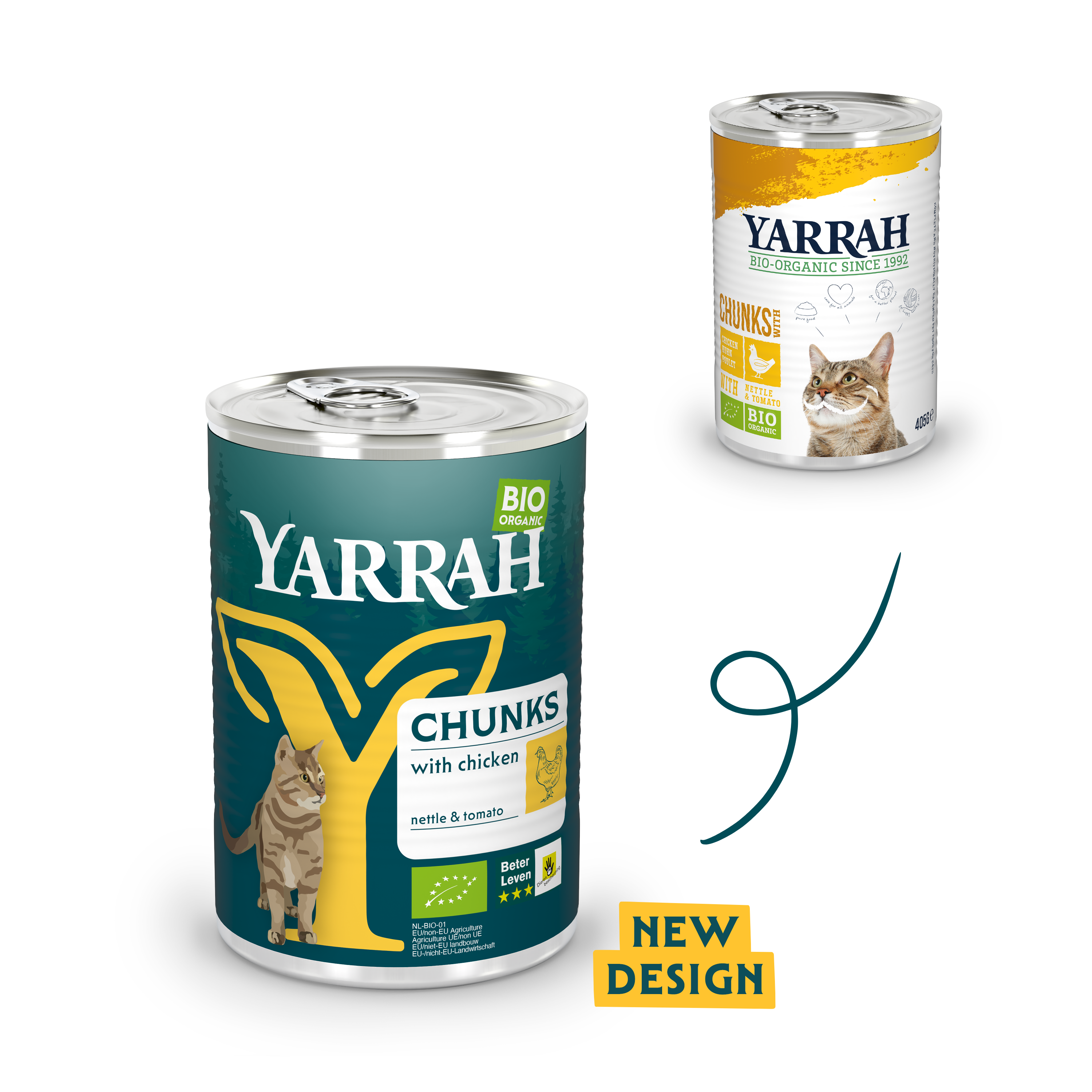 Yarrah cat food can of chunks with chicken new design