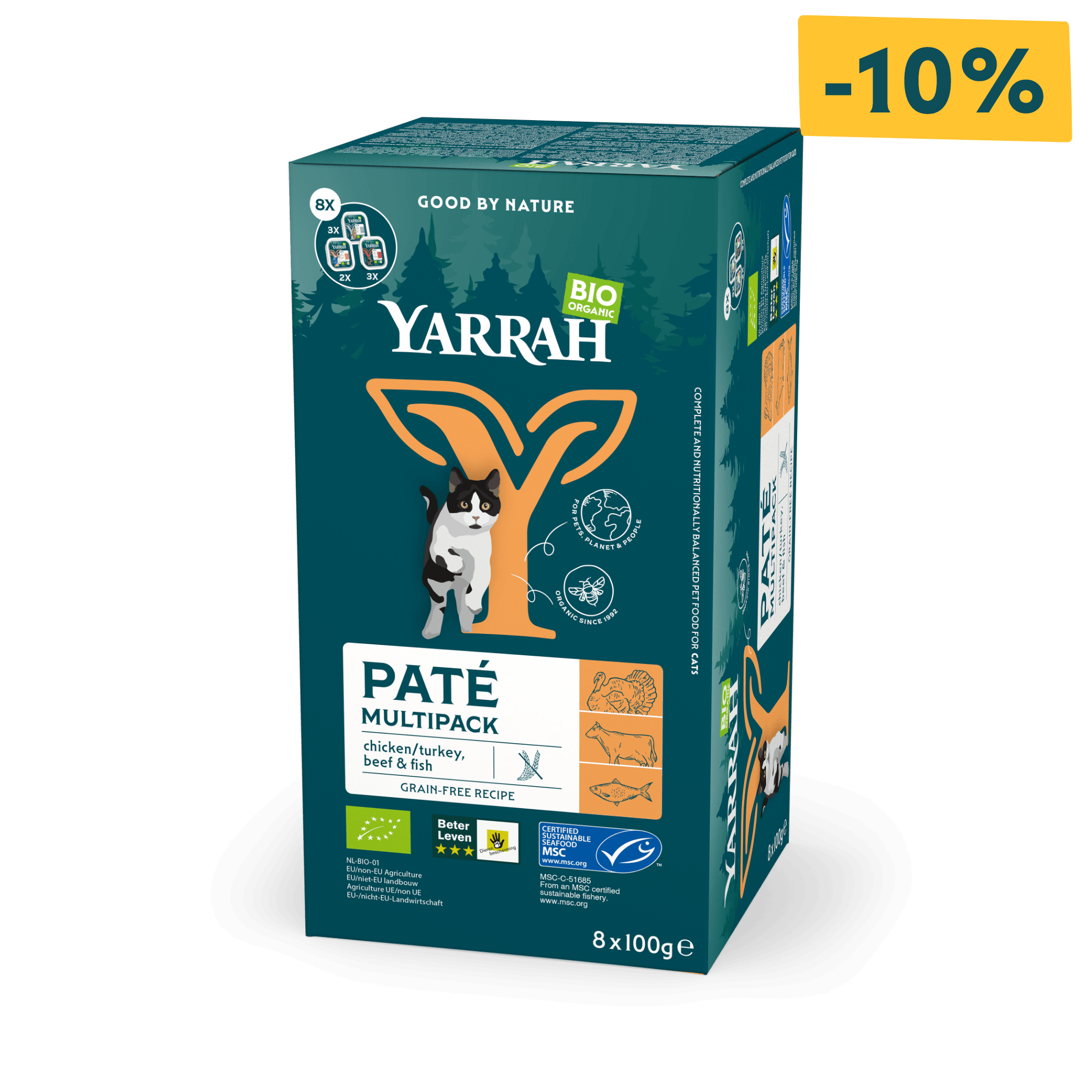 Paté biologico per gatti in 3 gusti