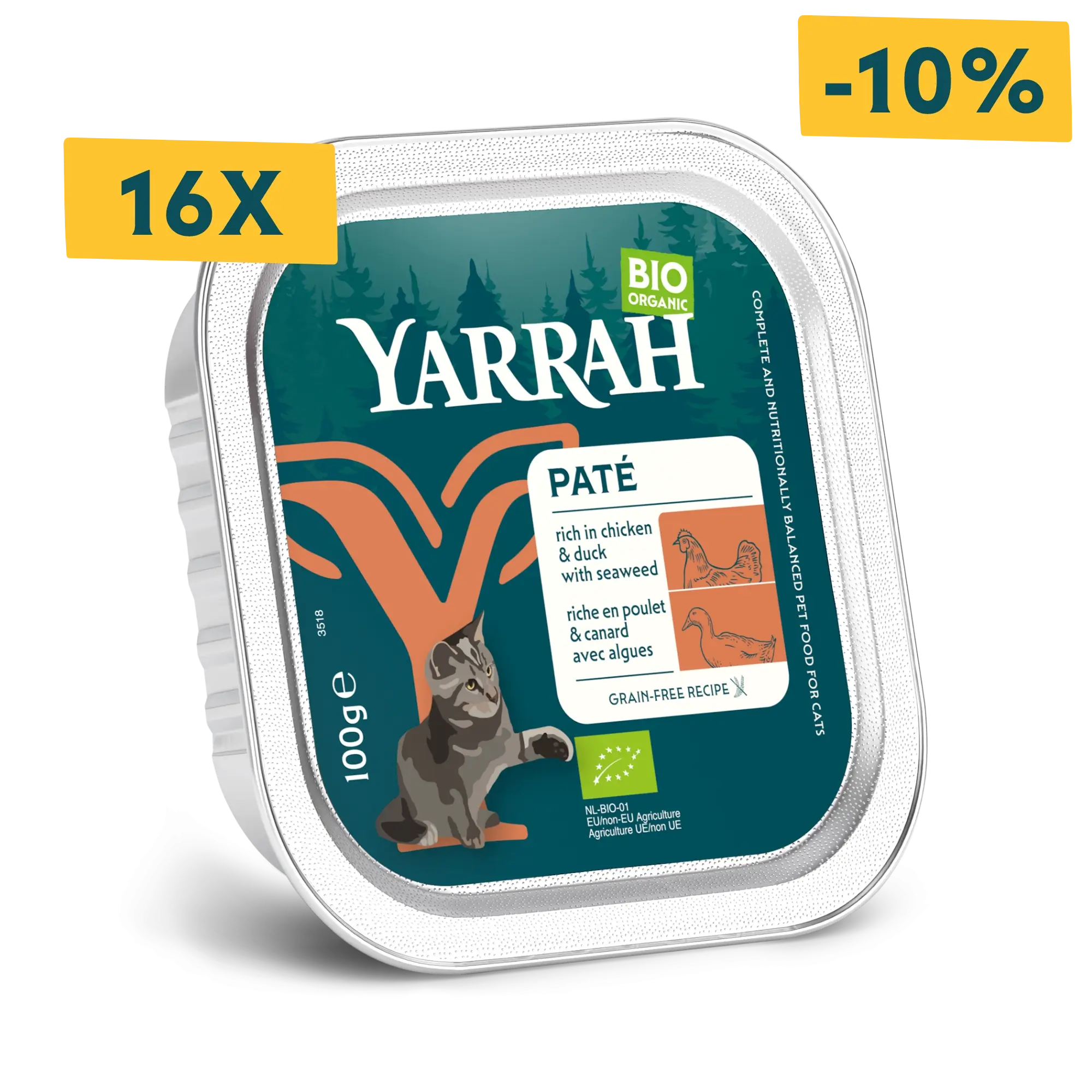 Bio-Katzenfutter Pastete mit Huhn und Ente