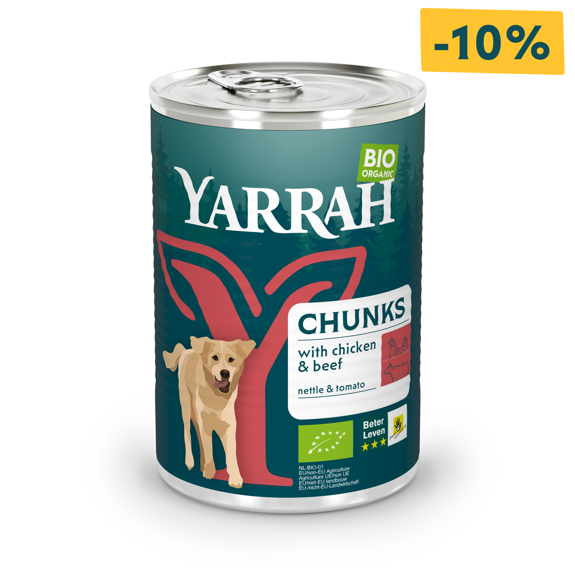 Biologisch hondenvoer chunks met rund