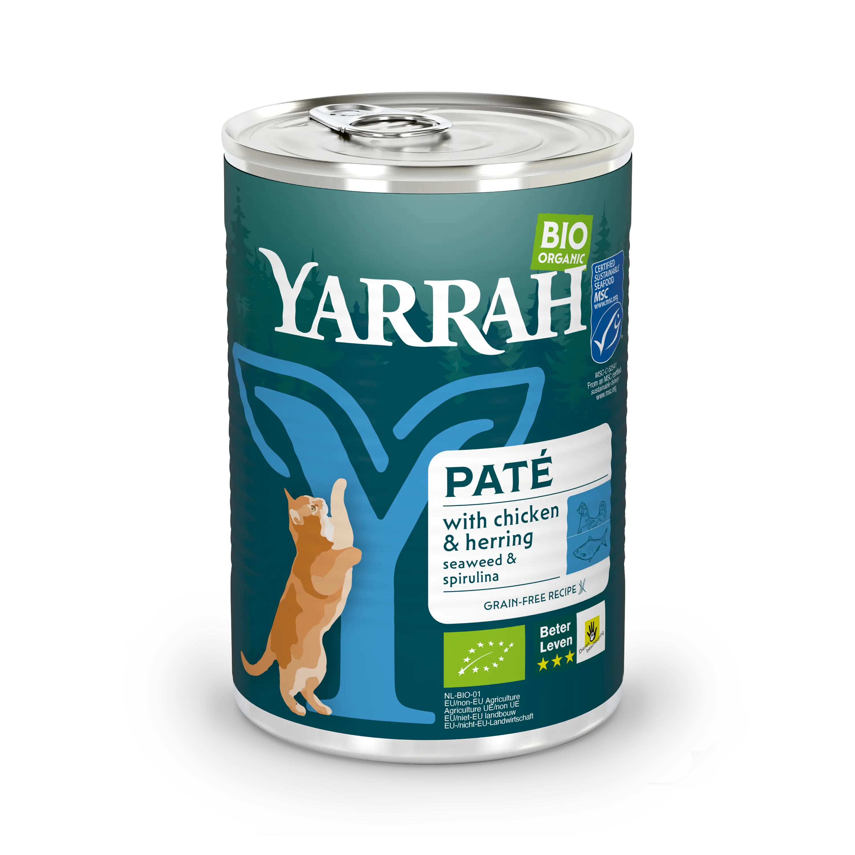 Cibo biologico paté con pesce per gatti Yarrah organic cat food pate with fish in can