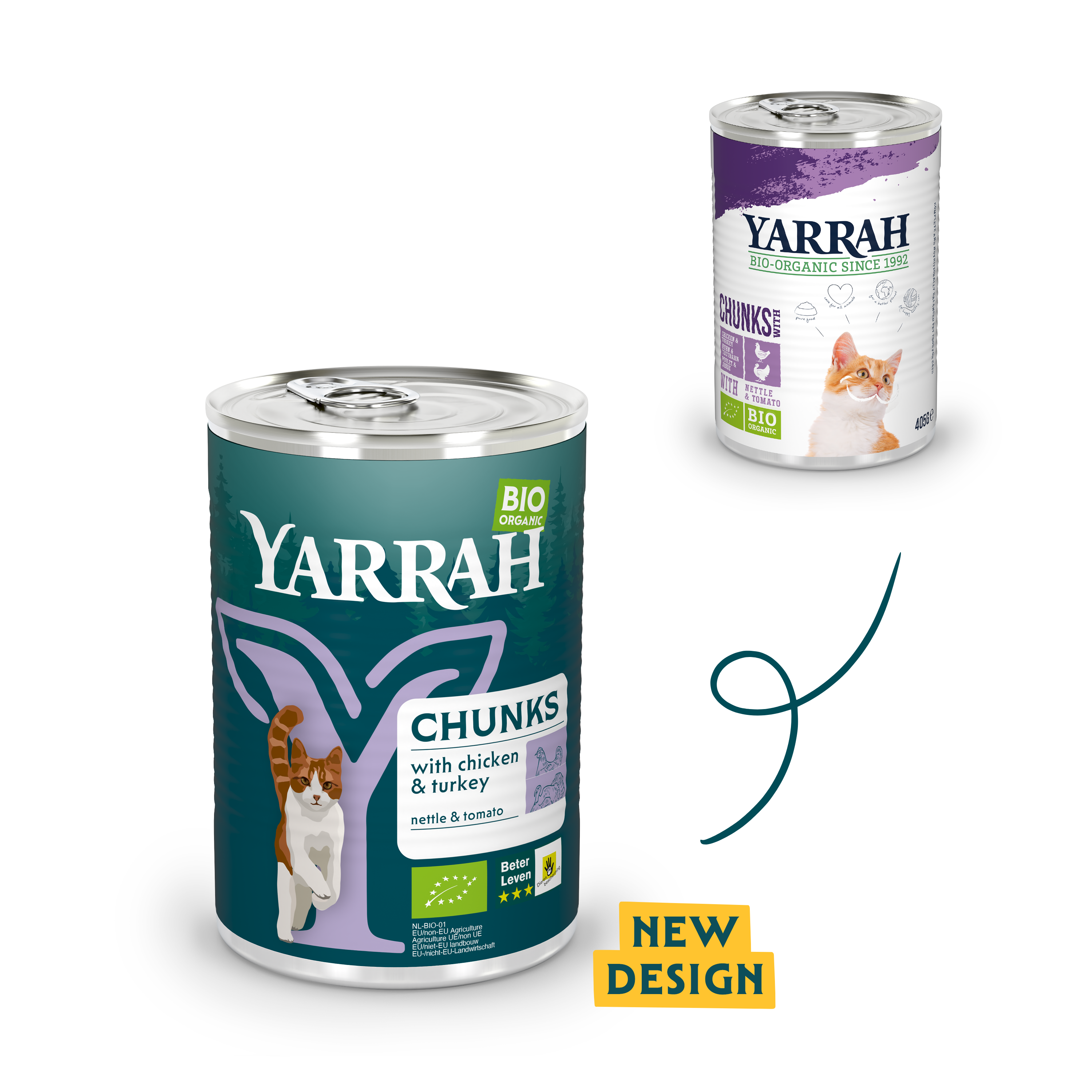 Yarrah cat food can of chunks with turkey