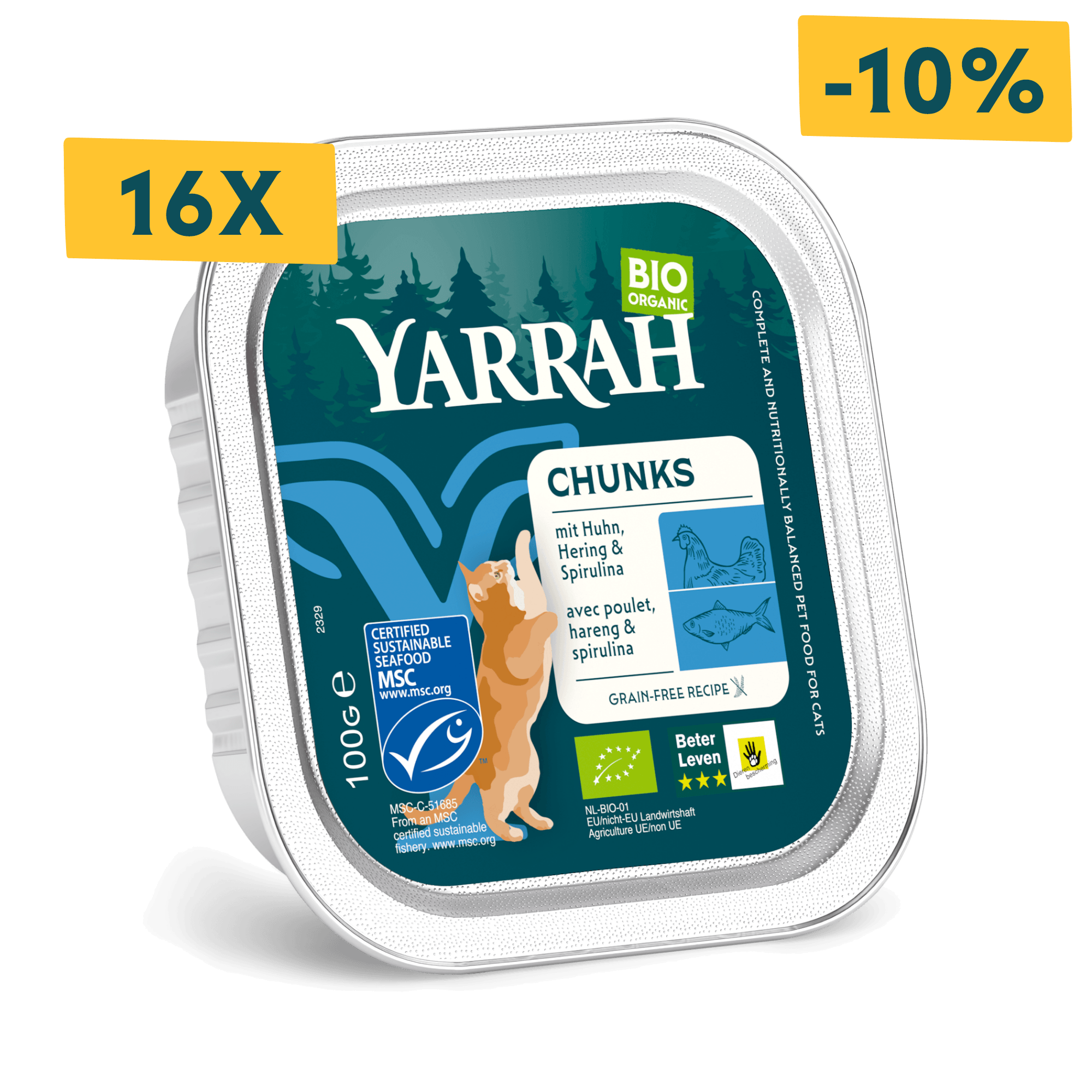 Bio-Katzenfutter Bröckchen mit Fisch