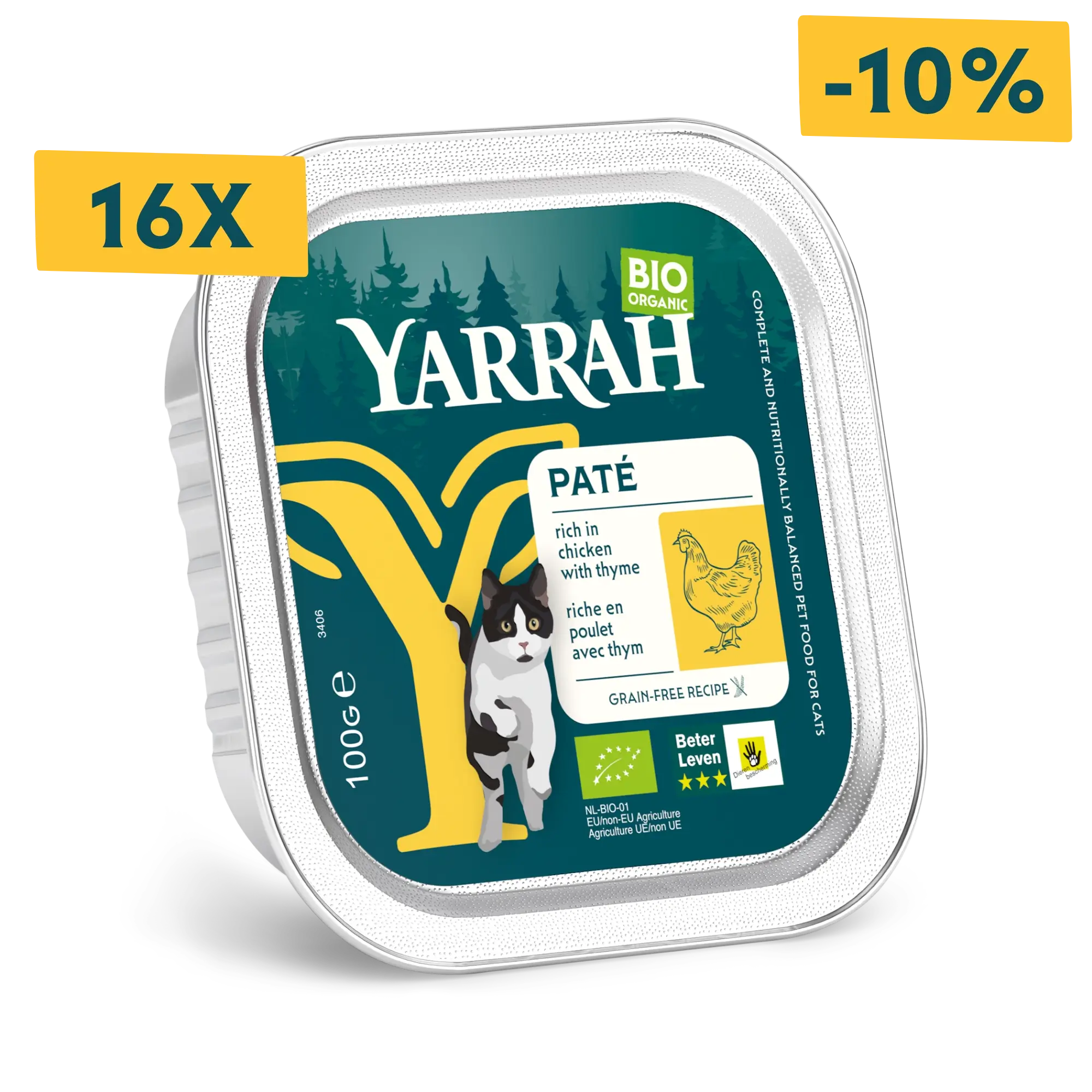 Bio-Katzenfutter Pastete mit Huhn