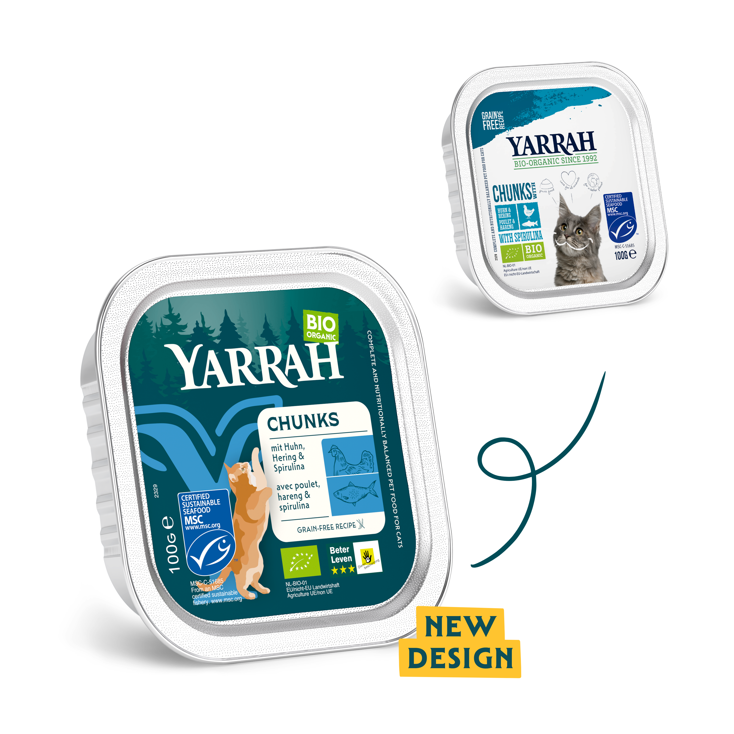 Yarrah cat food bowl of chunks with fish new design