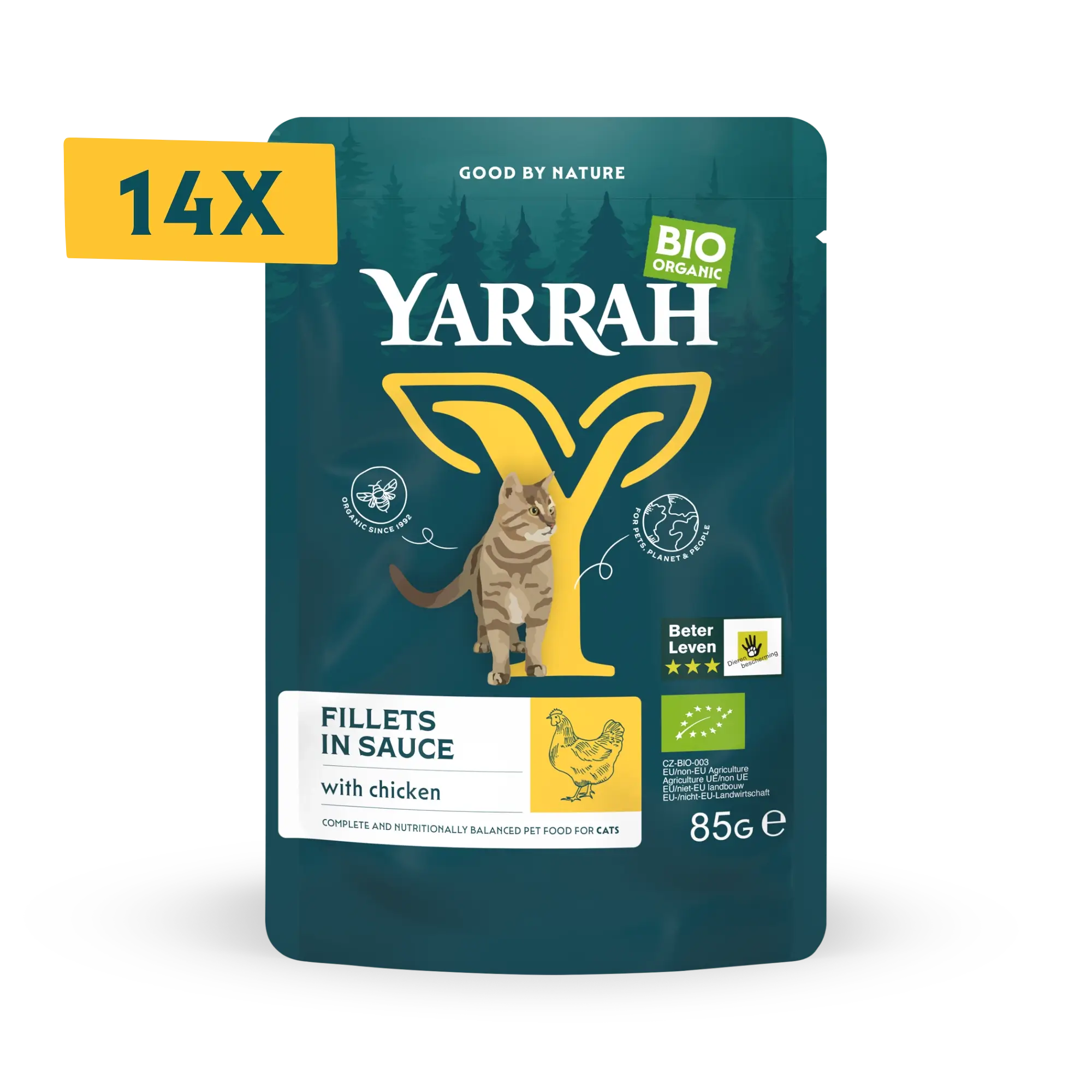 Organic cat food fillets with chicken in sauce Organic cat food fillets with chicken in sauce
