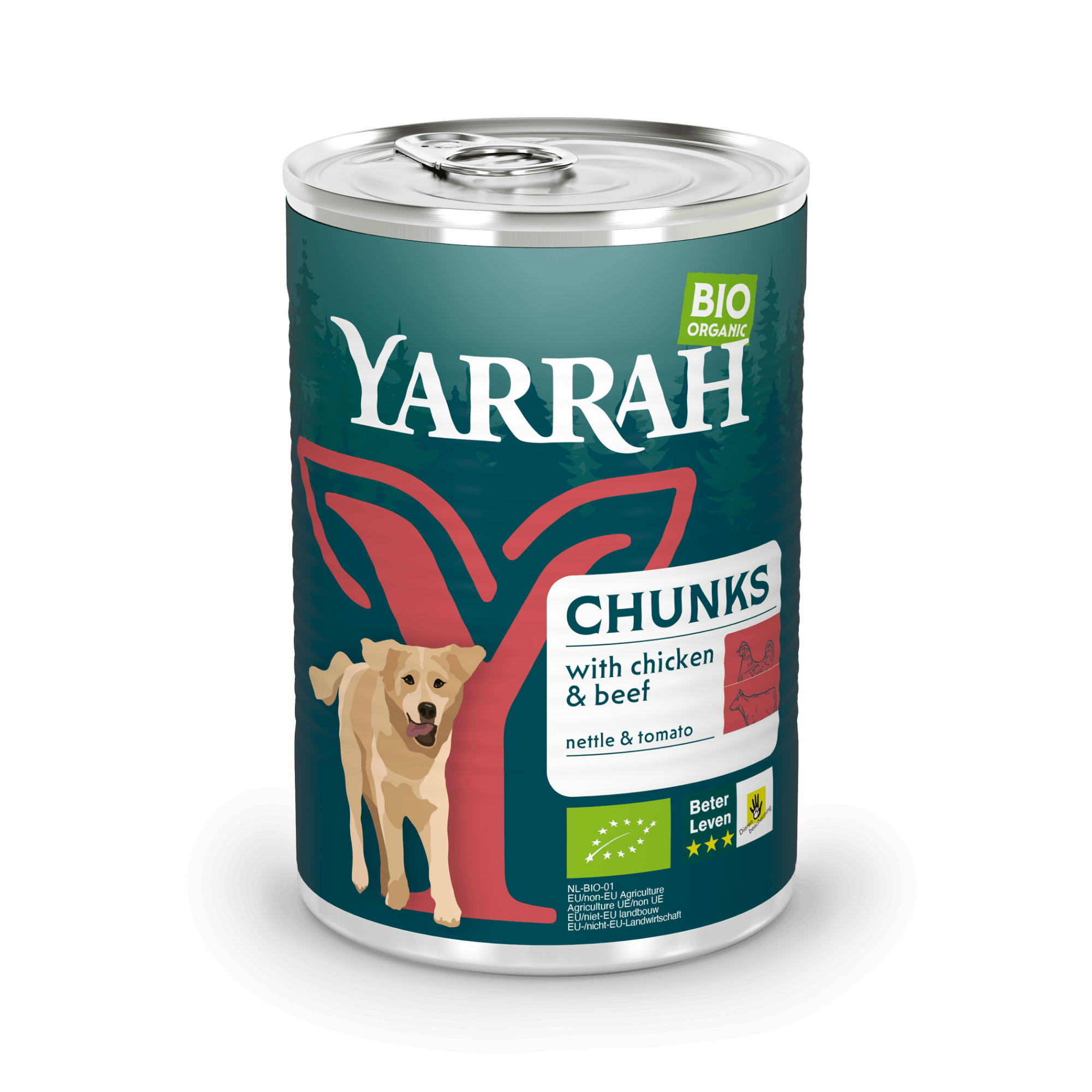 Biologisch hondenvoer chunks met rund