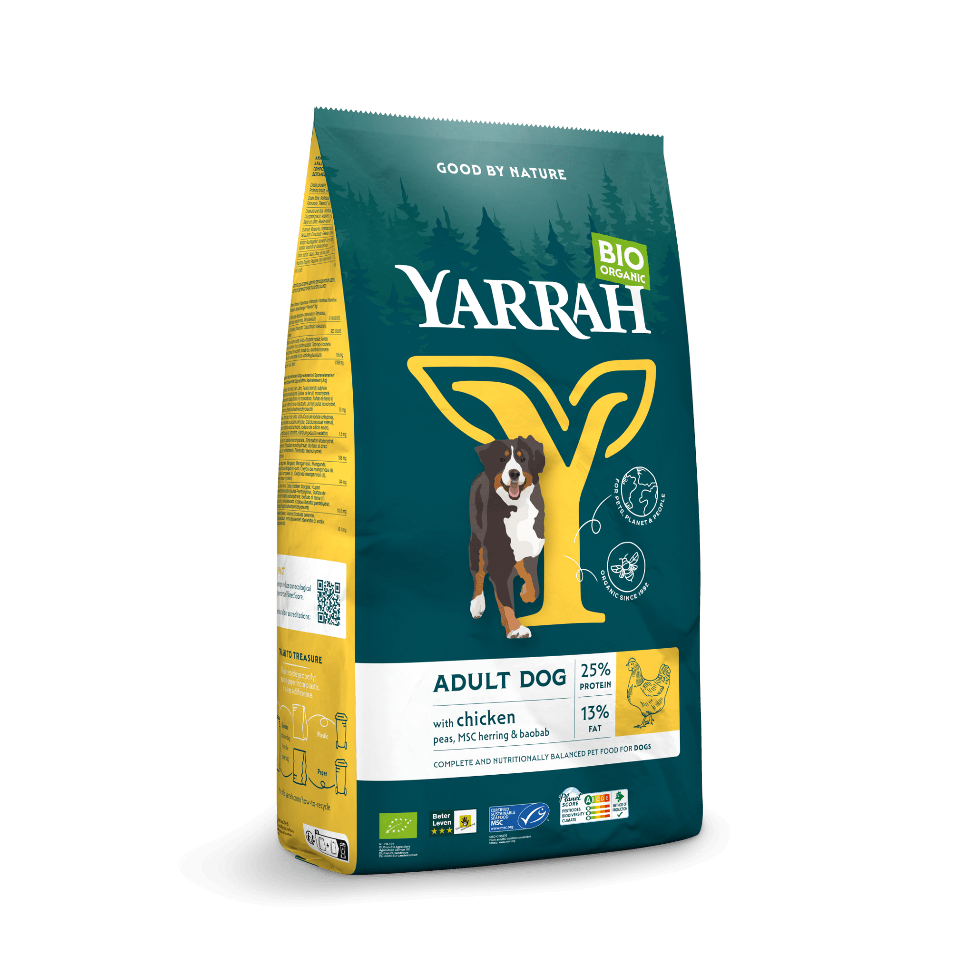 Croquettes biologiques au poulet pour chien adulte