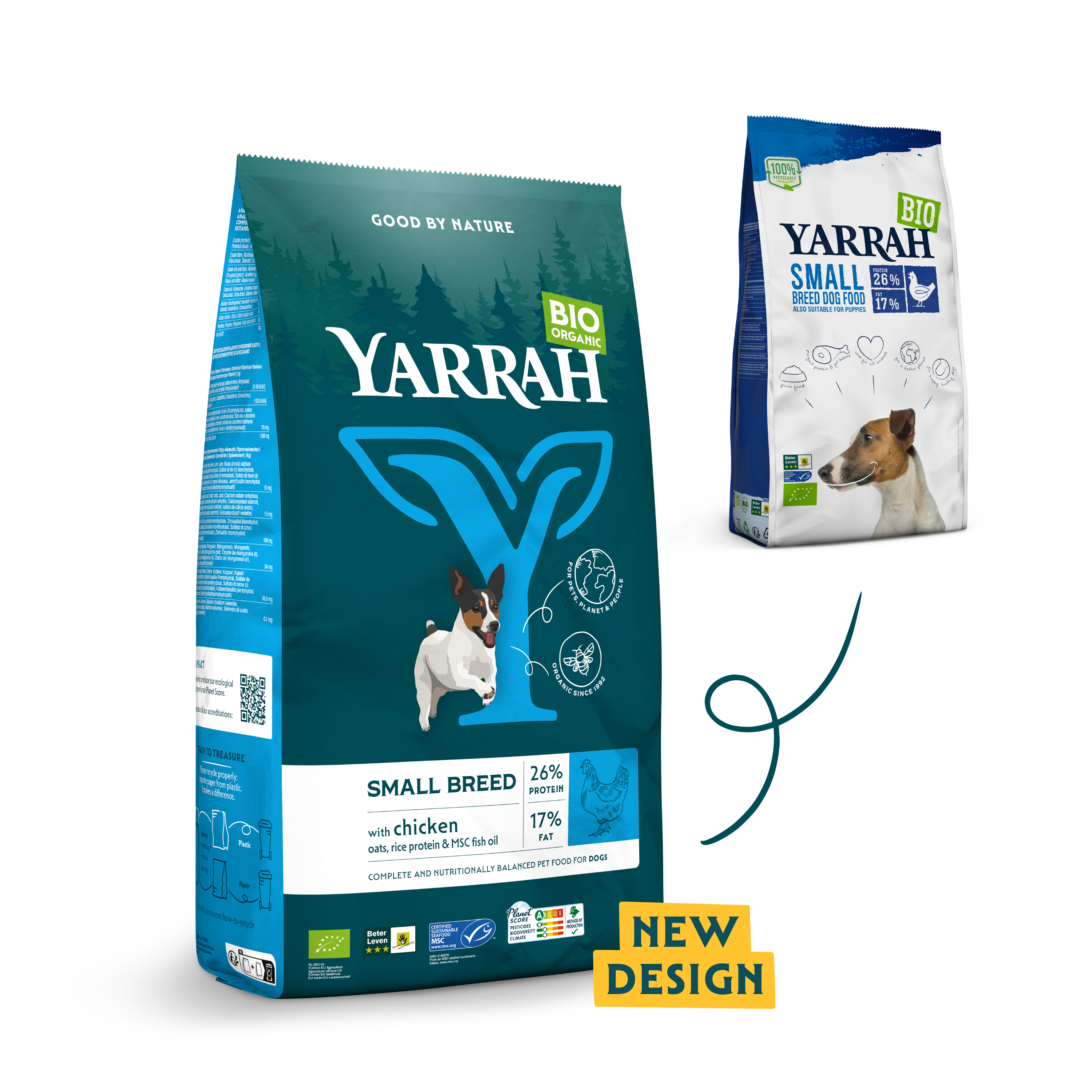 Yarrah biologisch hondenvoer voor kleine honden - brokken Small Breed