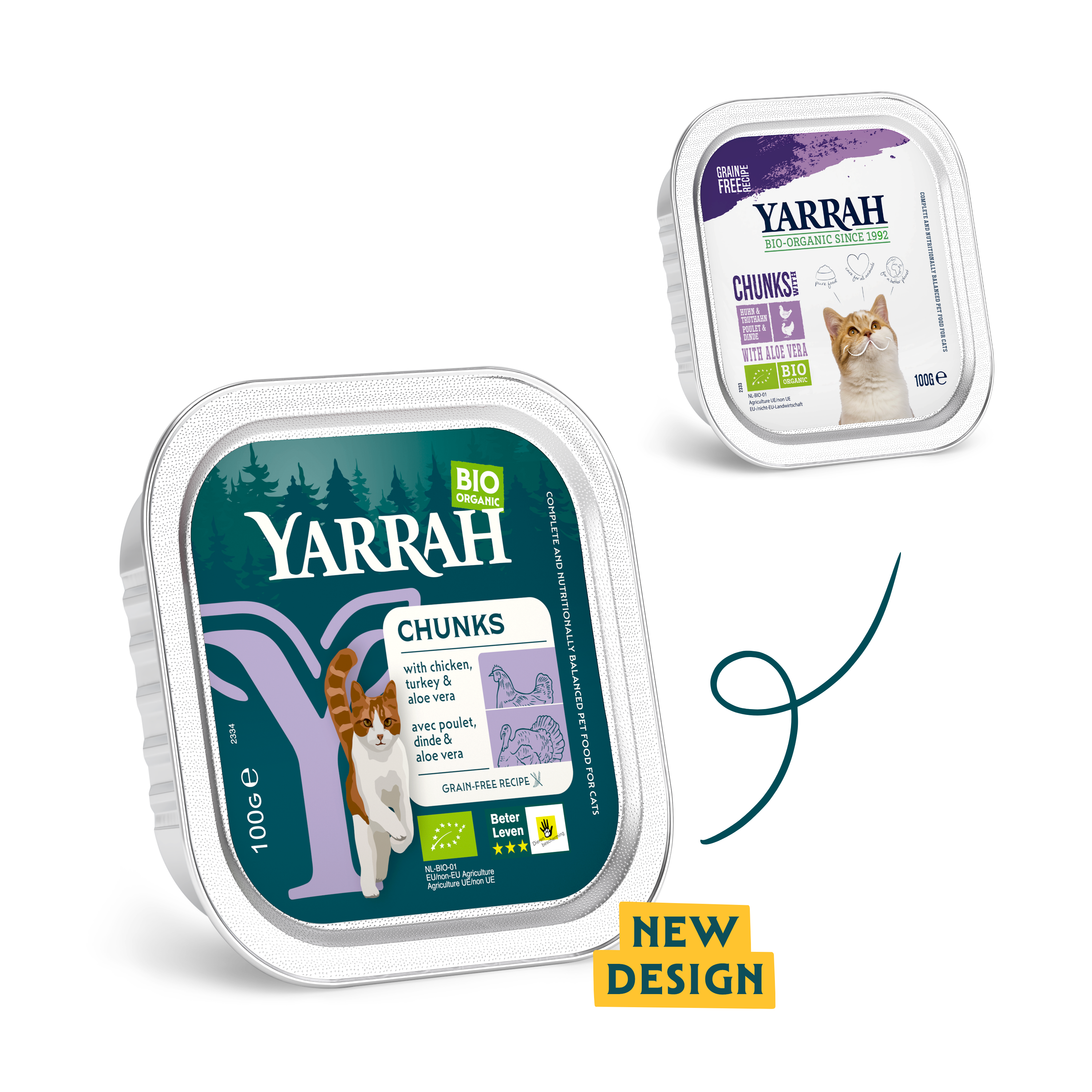Yarrah cat food bowl of chunks with turkey new design