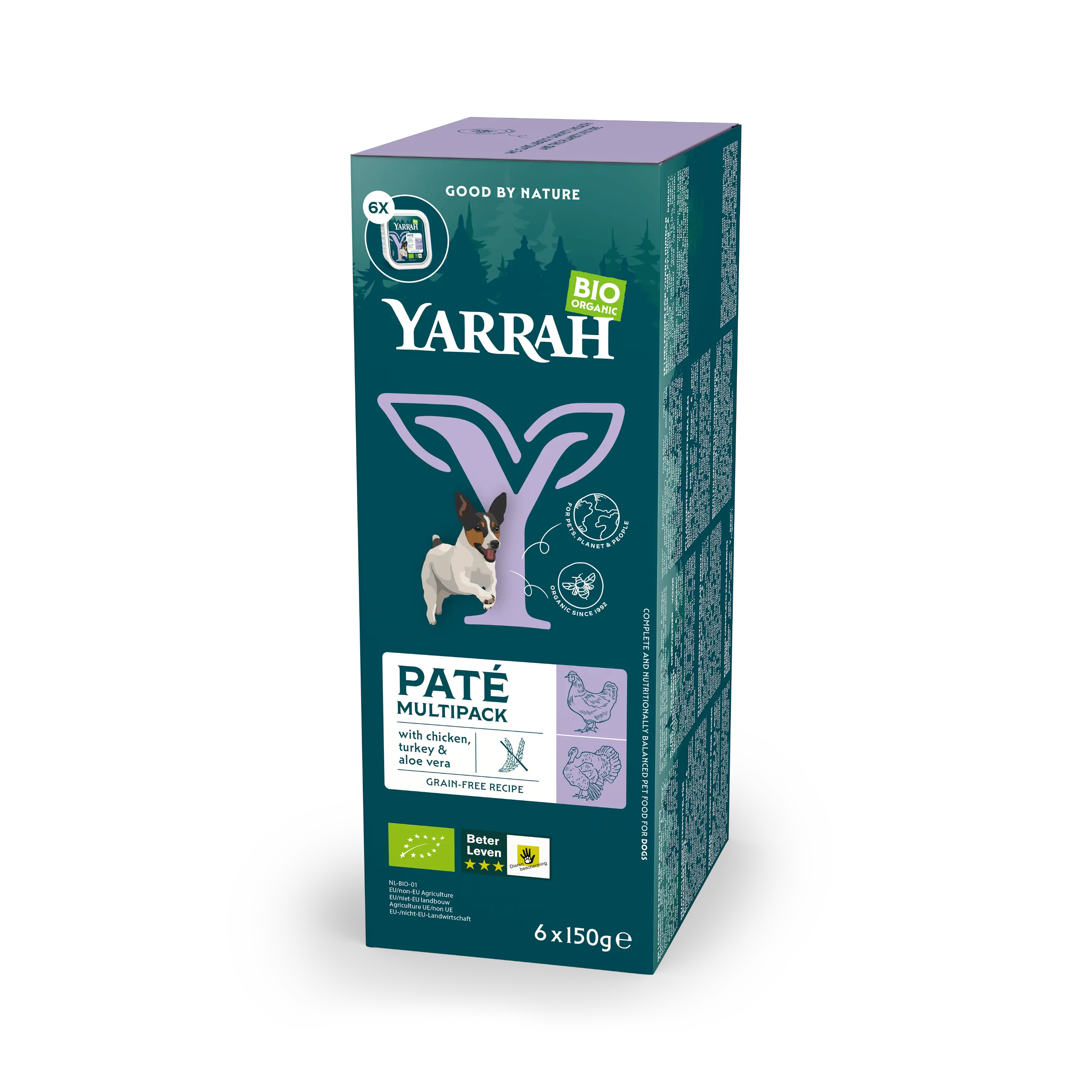 Organic dog food pâté with chicken and turkey Organic dog food pâté with chicken and turkey