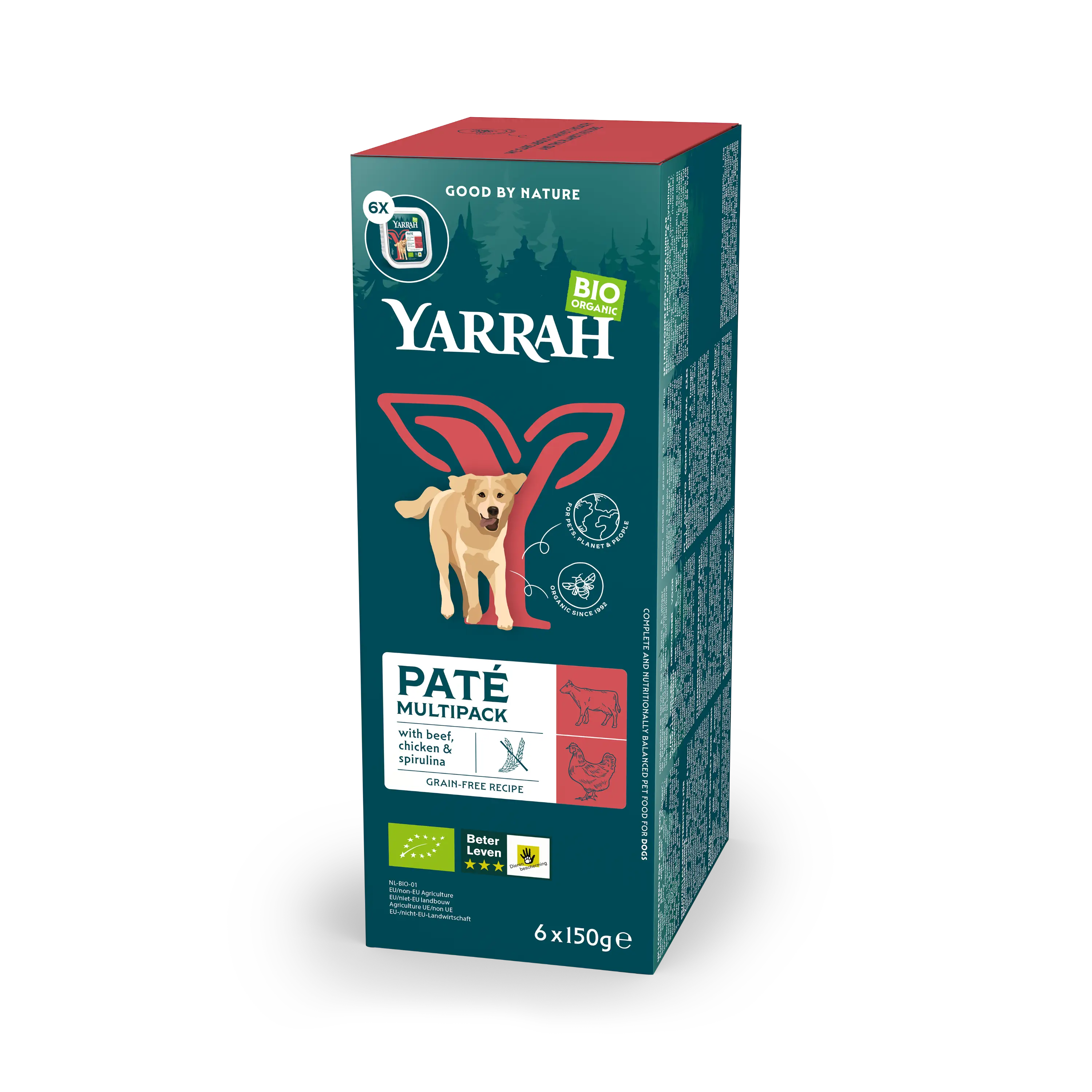 Organic dog food pâté with beef and chicken Organic dog food pâté with beef and chicken