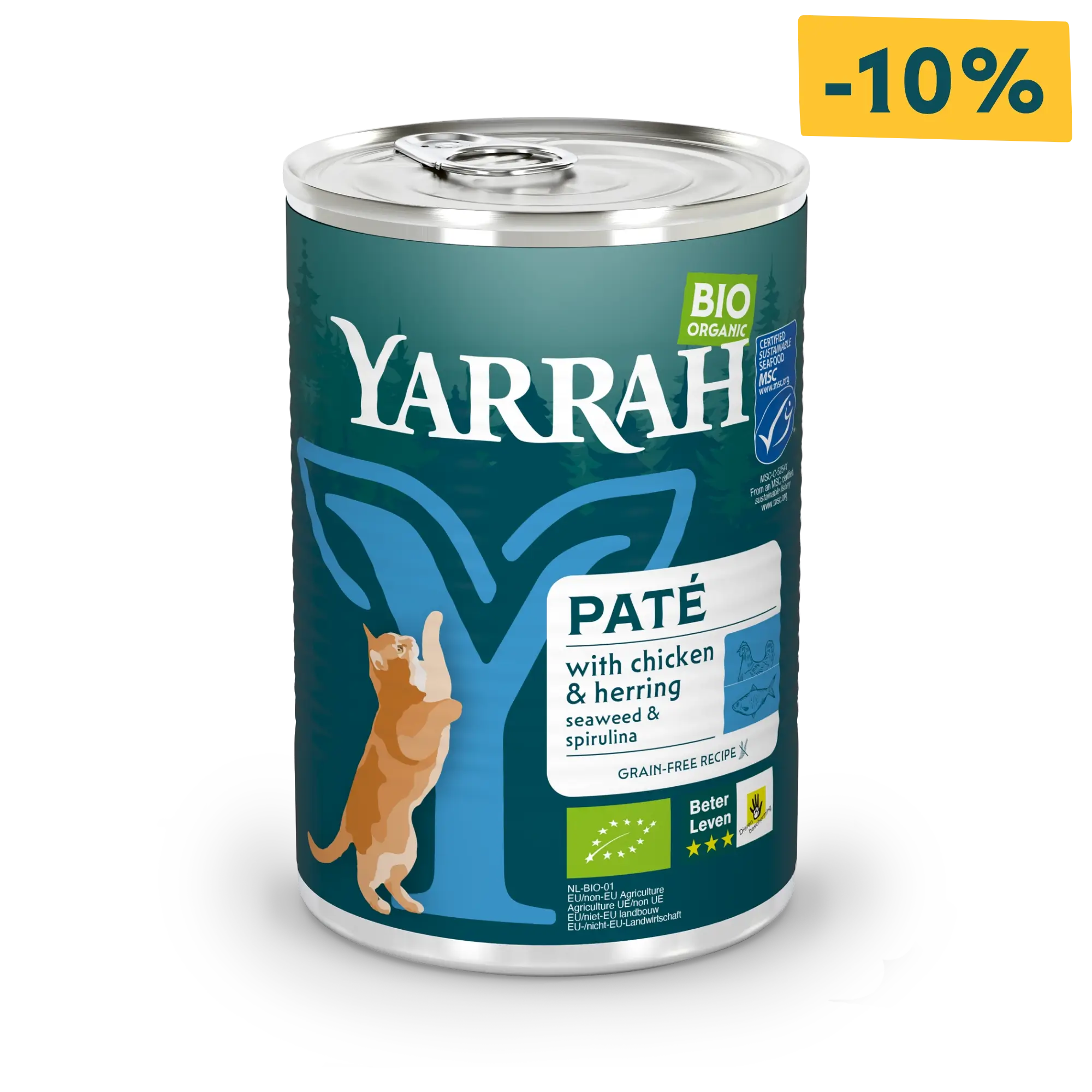 Biologisch kattenvoer paté met vis
