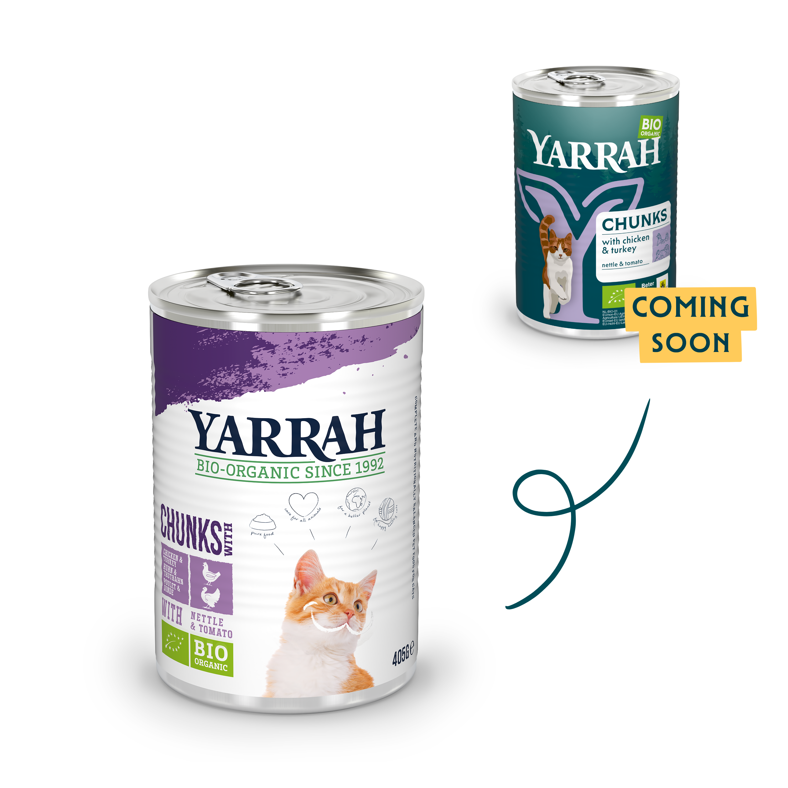 Organic cat food chunks with chicken and turkey Organic cat food chunks with chicken and turkey